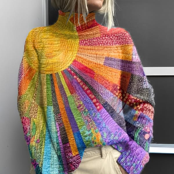 Evelyn | Colorful Turtleneck Sweater